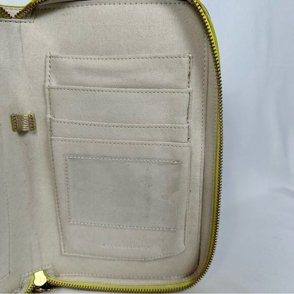 Anthropologie Gold Metallic Clutch Zip Around Closure Planner Wallet 9X6 - Picture 10 of 12